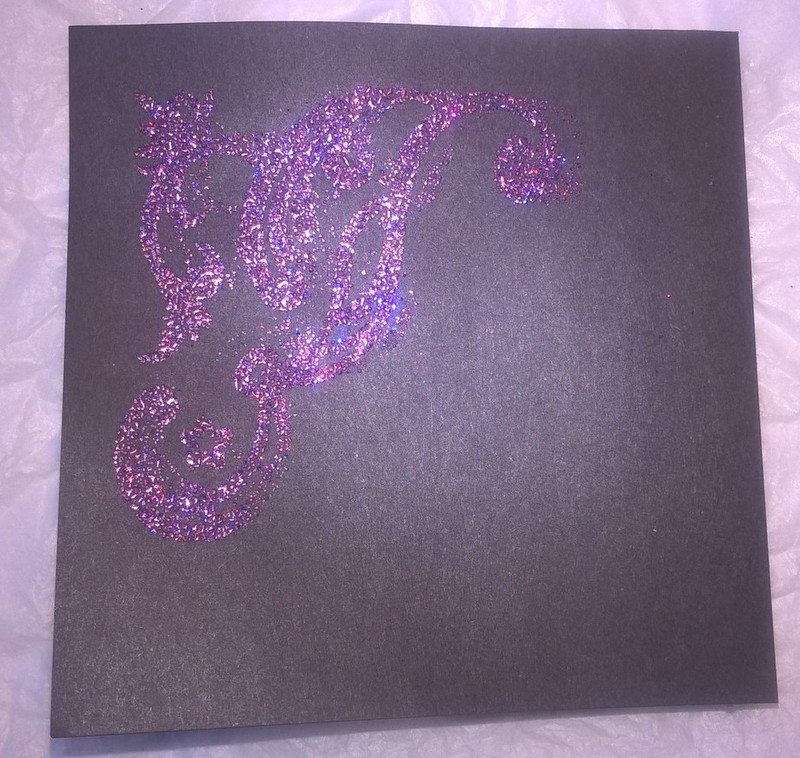 embossed glittery design