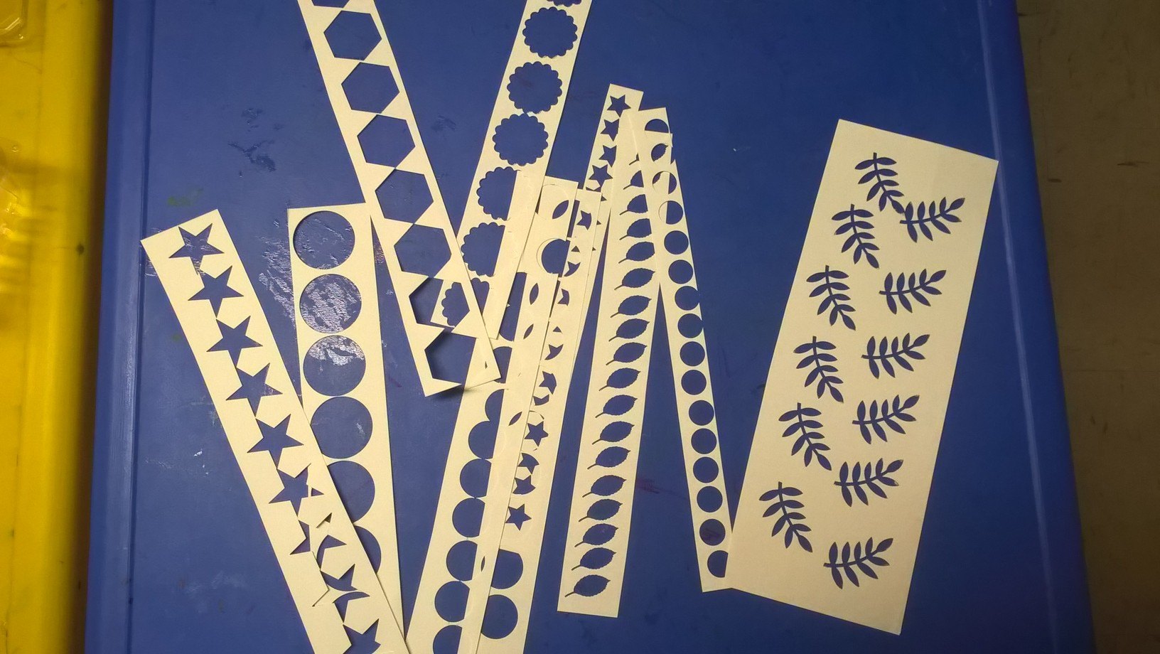 stencils created from using craft punches