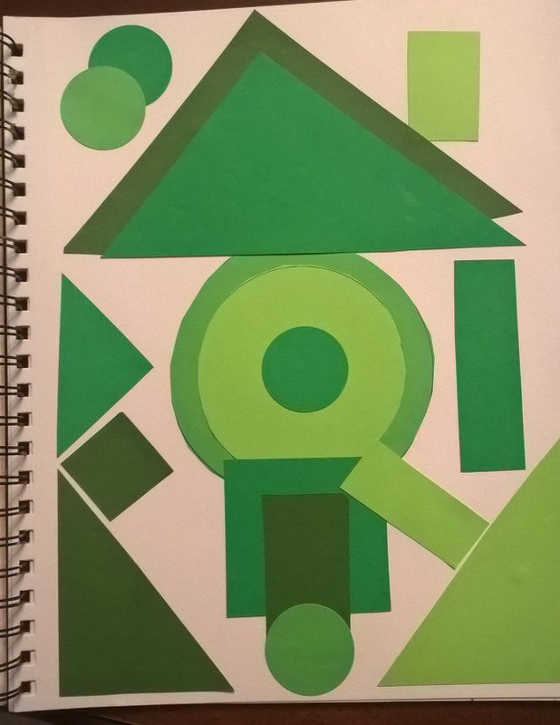 green shades of geometric shape collage