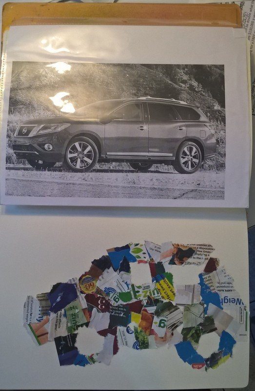 picture of car and collage in car shape