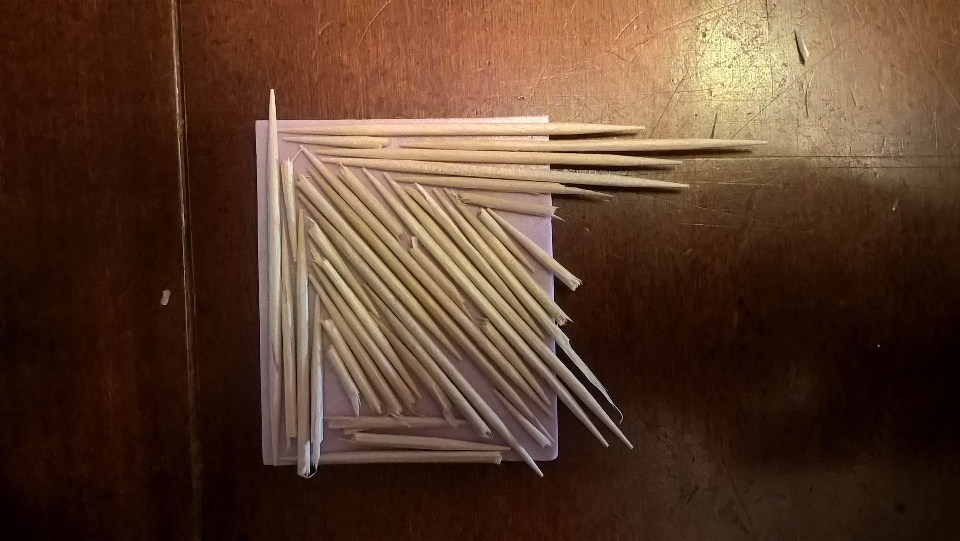 printing plate made with toothpicks