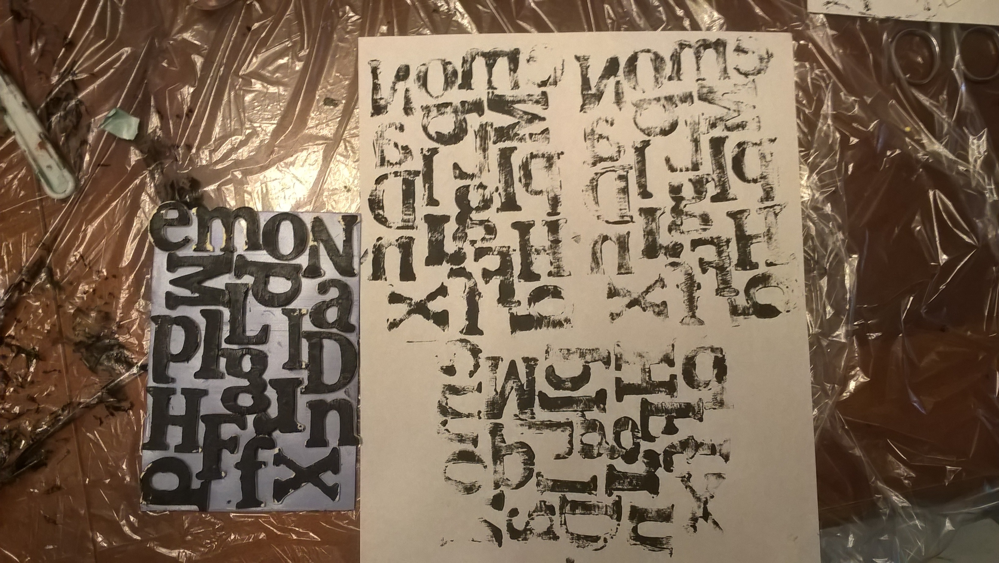 printing with printing plate made with wooden letters