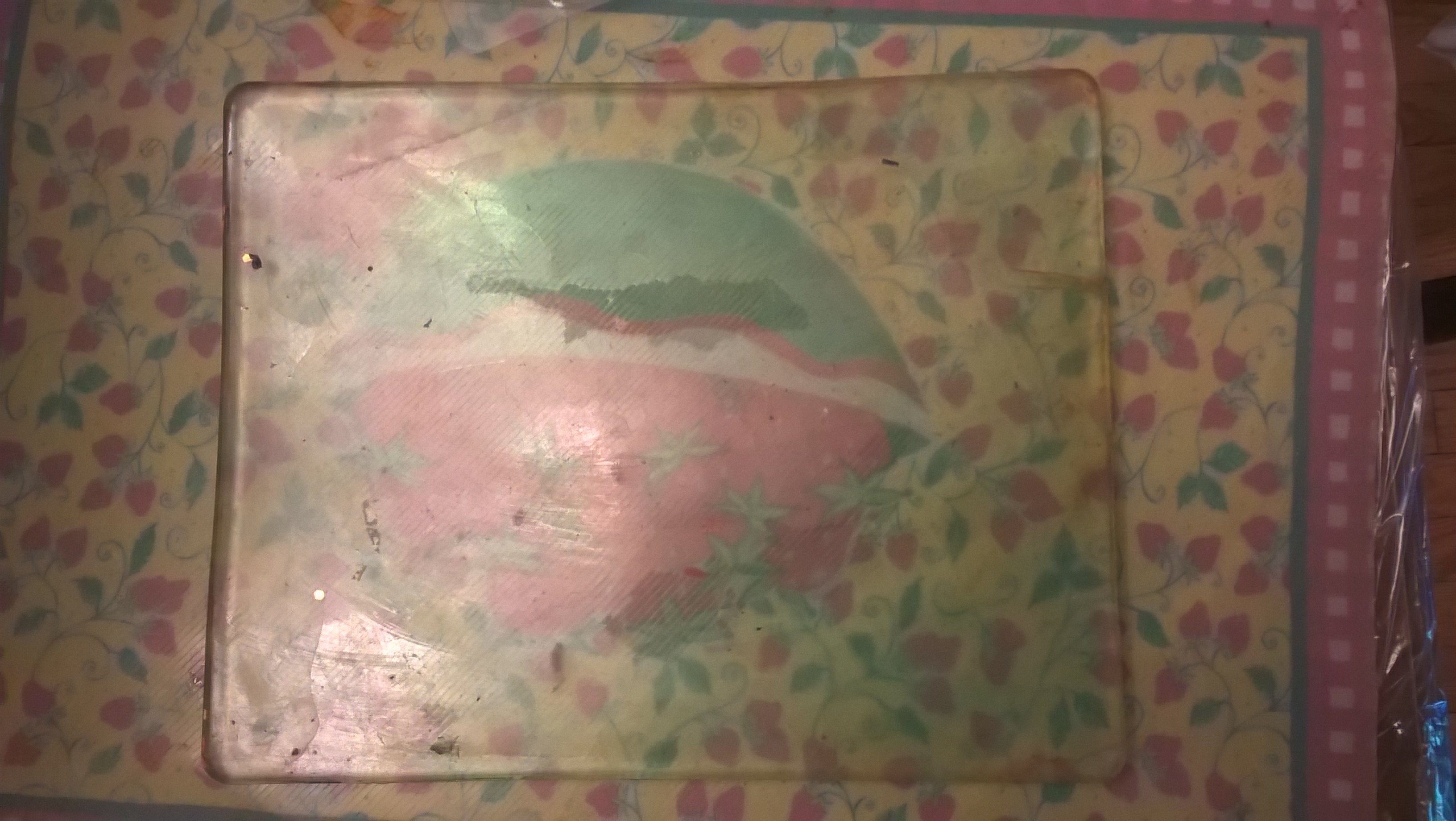 gelli plate on top of place mat