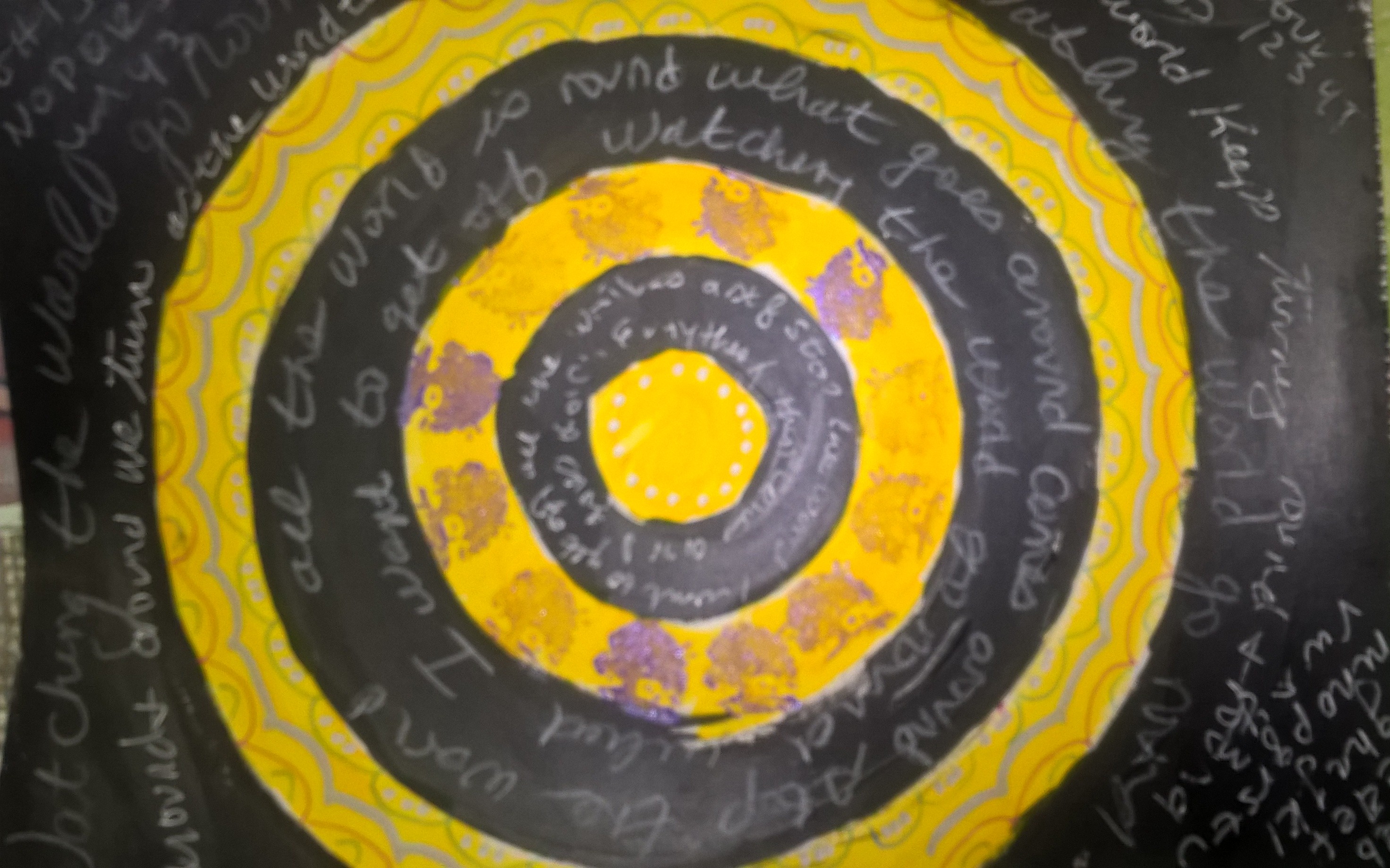 abstract art with circles and journaling