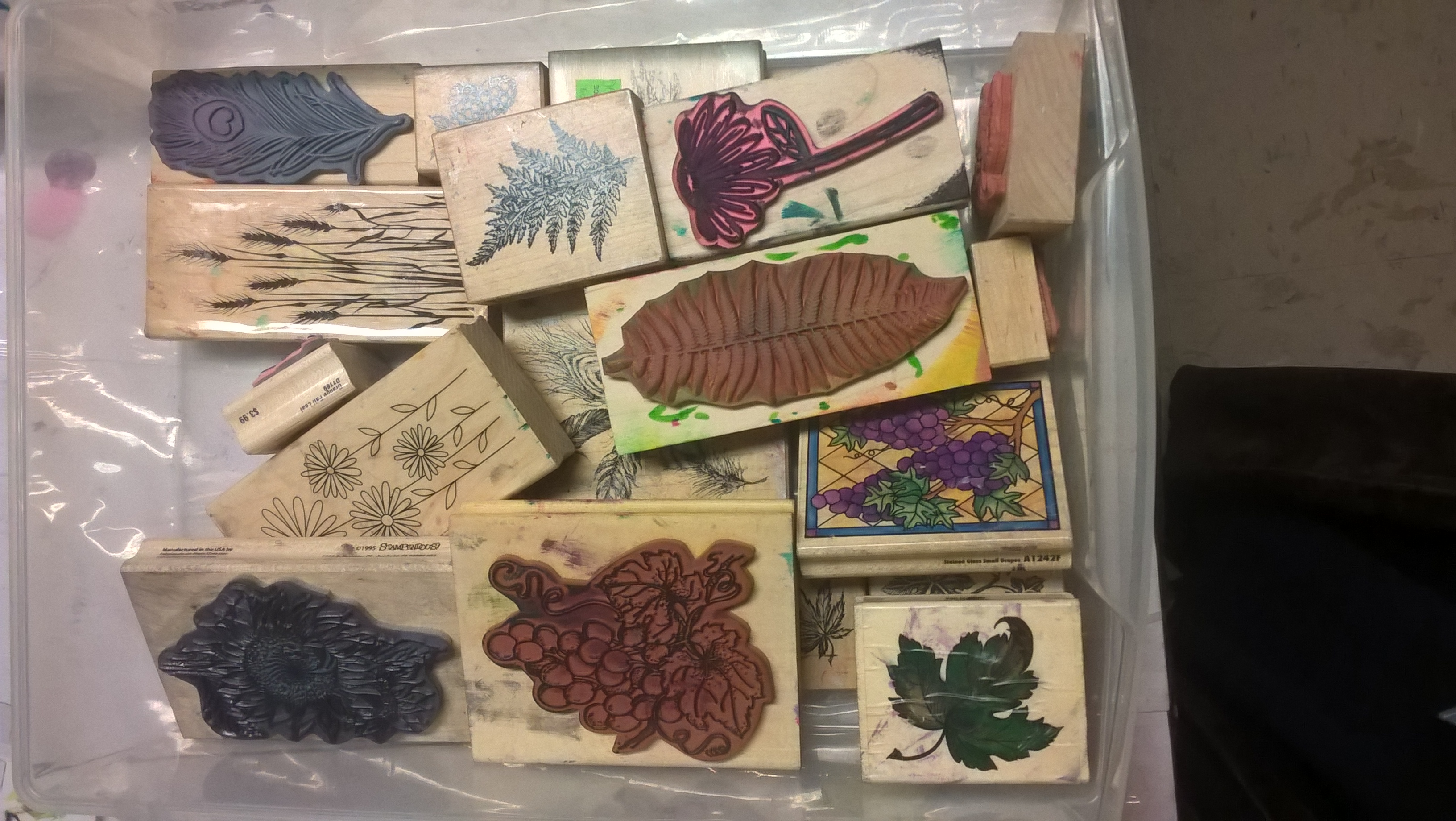 assortment of rubber stamps