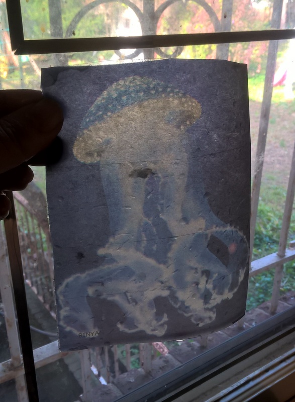 iimage transfer of jellyfish with packing tape