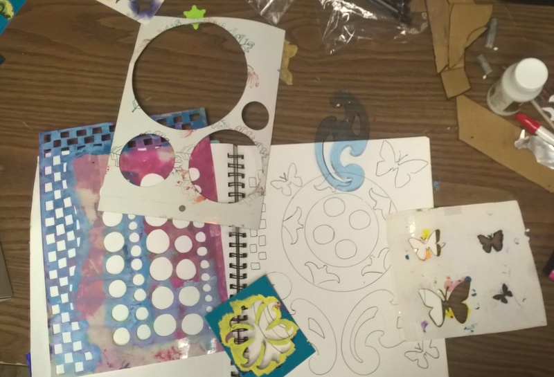 creating a coloring page with stencils and templates