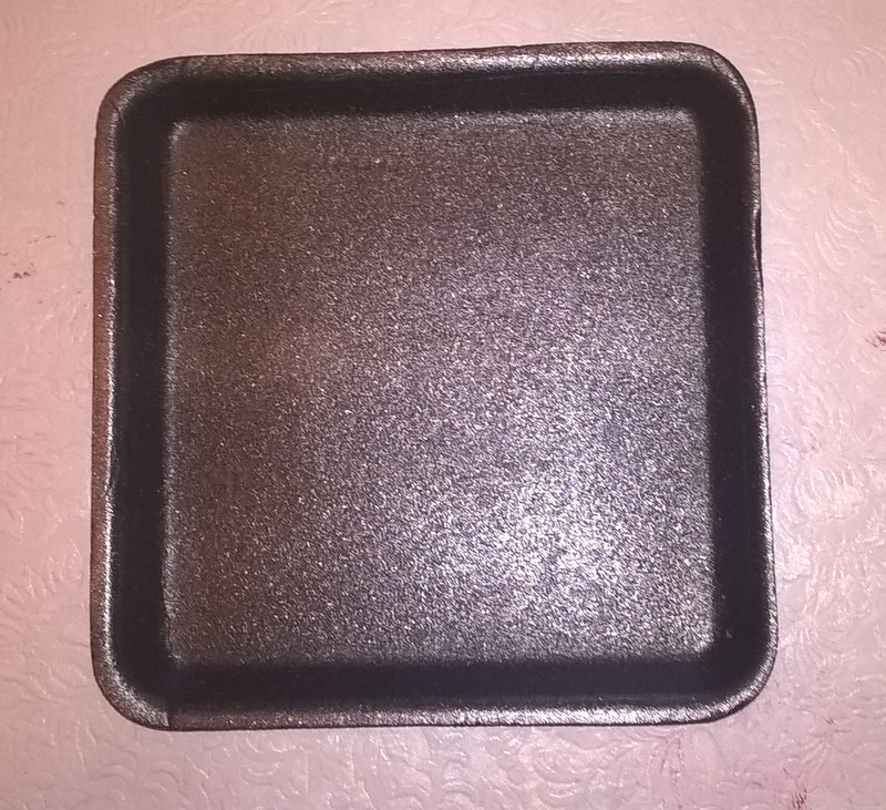 square black styorofoam tray