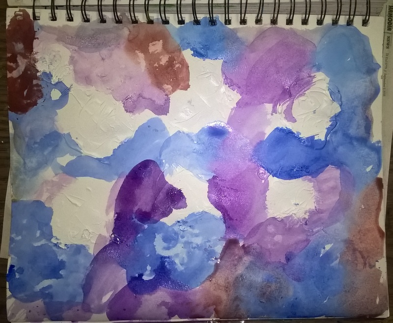 watercolors on paper around gesso