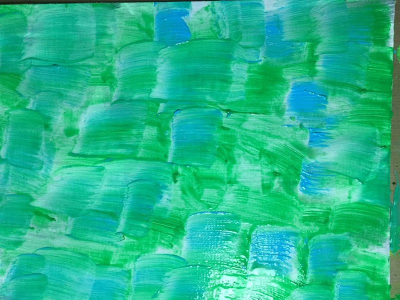 blue and green acrylic on background