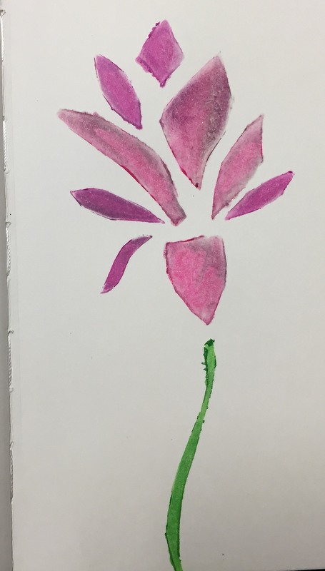 flowers created with stencil and gelatos