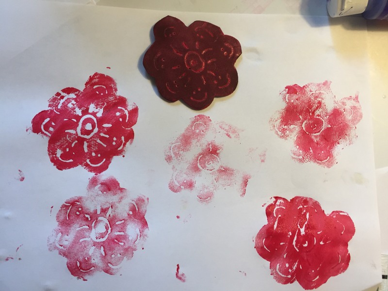 flower homemade foam stamp